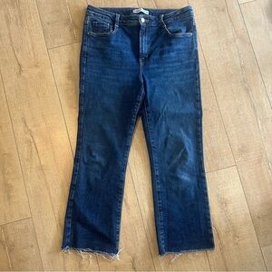 Zara Straight Leg Raw Hem Jeans 8